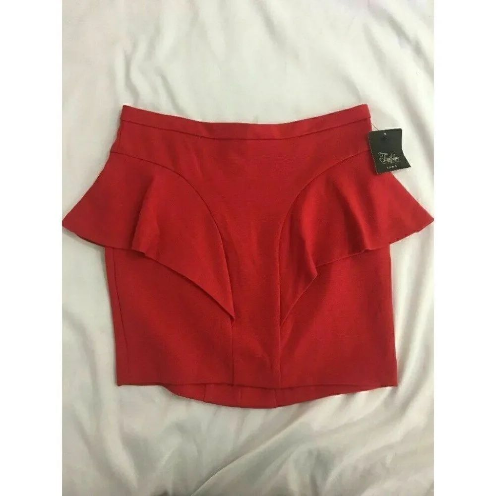 Zara New With Tag Solid Red Dress Mini Skirt Small